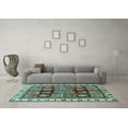 thumbnail image 3 of Ahgly Company Indoor Rectangle Abstract Light Blue Modern Area Rugs, 2' x 3', 3 of 4
