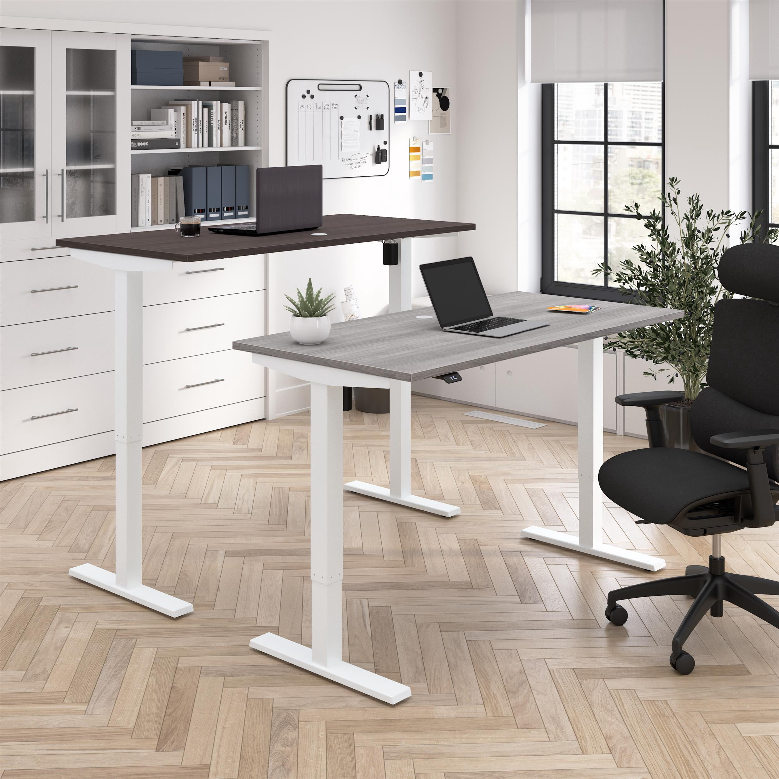 Move 40 Series 72W Adjustable Standing Desk in Platinum Gray - Engineered Wood