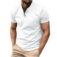 thumbnail image 3 of TAGOLD Mens Summer Short Sleeve Stand Collar Blouse & Shirt Solid Color Pocket Button Casual Top, 3 of 5
