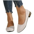 thumbnail image 4 of Censtreet Women's Low Chunky Heels Pumps Comfortable Slip On Dress Shoes Wedding Party Office Shoes, 4 of 7