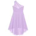 thumbnail image 6 of Rswnyirn Kids One Shoulder Sequin Flower Girl Dress High Low Wedding Bridesmaid Dress Pageant Prom Lavender 16, 6 of 7
