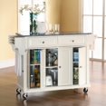 thumbnail image 3 of Crosley Furniture Wood/Solid Granite Kitchen Cart in White/Gray, 3 of 7