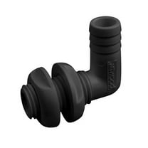 Attwood Mari 38801 0.75 in. 90 deg Thru-Hull Connector, Black