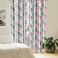 thumbnail image 2 of Ambesonne Tropical Curtains, Stamped Minimal Backdrop, Pair of 28"x84", Turquoise White Coral, 2 of 5