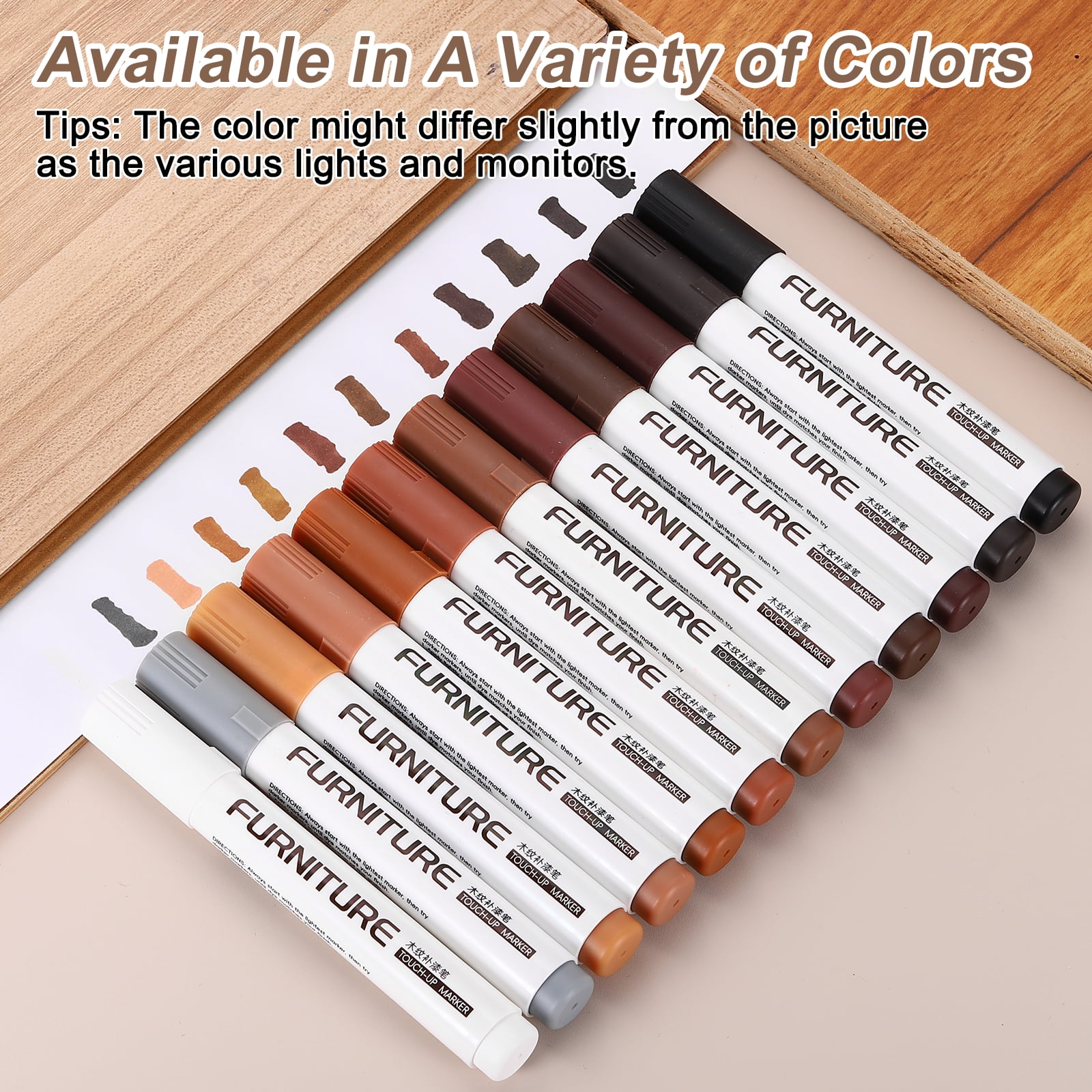 Uxcell Furniture Markers Touch Up, Furniture Repair Kit Wood Maker Coffee