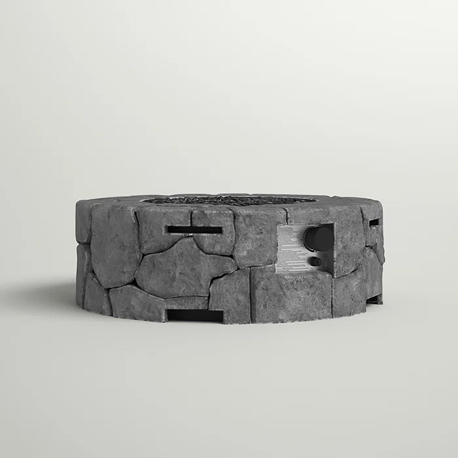 Aimee Lii Fiber Reinforced Concrete Outdoor Fire Pit for Outdoor Heating, Bonfire, and Picnic, Gray Aimee Lii Fiber Reinforced Concrete Outdoor Fire Pit for Outdoor Heating, Bonfire, and Picnic, Gray