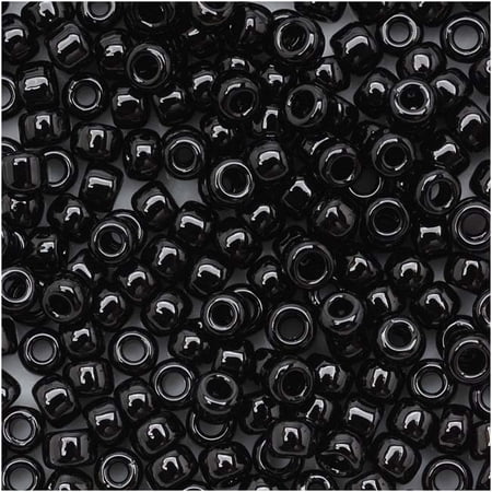 - Toho Round Seed Beads 8/0 #49 'Opaque Jet' 8 Gram Tube
