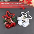 thumbnail image 4 of Colgante de campanas de Navidad, colgante de estrella para árbol de Navidad, decoración de armario (rojo + blanco, 2 uds.), 4 of 5