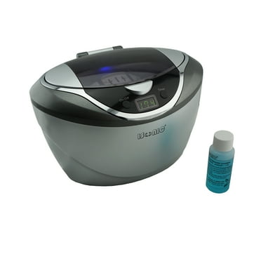 Digital Ultrasonic Cleaner D2840 with wider and deeper tank for jewelry, eyeglasses, extra large fashion sunglasses, watches, cosmetic tools, w/ sample solution, 1.6Pt/0.75L, 110V