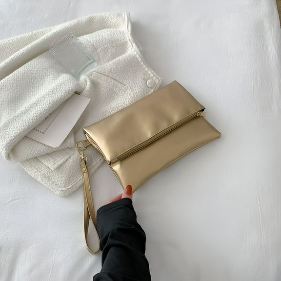 GASTROPOD Women Envelope Clutch Bag Leather Handbag Purse Card Bag (Gold)
