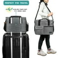 thumbnail image 3 of PetAmi Dog Travel Bag, Travel Pet Bag Organizer, Dog Food Travel Bag with Food Container and Bowls, Dog Travel Supplies Gift Accessories for Weekend Camping, Dog Cat Diaper Bag (Stripe Black, Medium), 3 of 7