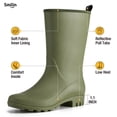 thumbnail image 5 of SMILIN Rubber Wide Calf Rain Boots for Women, Olive Green, Size 8, 5 of 9