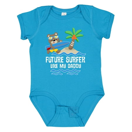 

Inktastic Surfing Future Surfer Like Daddy Gift Baby Boy or Baby Girl Bodysuit