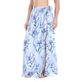 thumbnail image 2 of Women Sarong Wraps Purple Flowers Swimsuit Beach Pareo Bikini Coverups Skirt L, 2 of 7