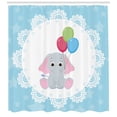 thumbnail image 3 of Ambesonne Animal Cartoon Shower Curtain, Balloons Stars, 69"Wx84"L, Multicolor, 3 of 3