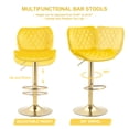 thumbnail image 3 of 20-28 Inch Velvet Bar Stools, Counter Height Adjustable Swivel Barstools High Bar Chairs with Golden Color Base, Stools Chair with Footrest for Home Kitchen Island, Pub(Yellow,Set of 8), 3 of 6
