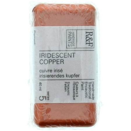 UPC: 0836943000865 | R&F Handmade Paints Encaustic Paint Cake  40ml  Iridescent Copper