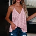 thumbnail image 2 of AOMPMSDX 2 Pack Womens Tank Tops Fashion V Neck Party Sequin Strap Loose Tunic Great Daily Wear For Women 2024 Wardrobe Pink Elegant Summer Camisole Shirts S, 2 of 3