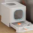 thumbnail image 2 of [Large Odorless Cat Litter Box] Large Enclosed Cat Litter Box with Lid Cover Hooded Odorless Cat Toilet with Litter Scoop Cat Self Groomer Deodorizer Filter, 2 of 9
