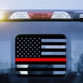 thumbnail image 1 of GHSDFBB Rear Middle Window Decals,American Flag Vinyl Decal Compatible with Ford F150 F250 F350 F450 2015-2024,USA Flag Back Sliding Window Sticker(Red+Black,1PC), 1 of 6