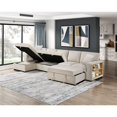 thumbnail image 4 of Lexicon Pompano Boucle Sectional with Left Chaise & Pull-out Bed in Beige, 4 of 12