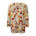 thumbnail image 5 of Women's Autumn Leaf Print Blouse Casual V-Neck Button Down Long Sleeve Top for Fall Fashion, 5 of 5