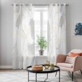 thumbnail image 5 of Grey Ombre Marble Kitchen Curtains 96 Inch Length, Yellow Modern Geometric Abstract Art Grommet Top Bedroom Living Room Curtains, Light Filtering Cafe Curtain Drapes 2 Panels Set 104''x96'', 5 of 9