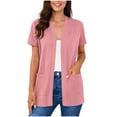 thumbnail image 2 of FNFYFH Women Lightweight Cardigan Short Sleeve Open Front Casual Summer Kimonos Cardigans Cover Ups with Pockets, 2 of 9