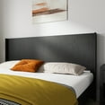 thumbnail image 7 of Noble House 64.4" Wood Headboard Only, Queen Size, Modern Farmhouse, Wall Mounted Fluted Panel, Black Woodgrain, 7 of 7