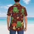 thumbnail image 6 of Easygdp Frogs and Mushrooms Men's Hawaiian Shirts Print Lapel Short Sleeve for Beach, vacation, party, casual occasions - Medium, 6 of 9