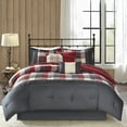 thumbnail image 3 of Home Essence Warren 7 Piece Herringbone Comforter Bedding Set with Bedskirt and Decorative Pillows, 3 of 9