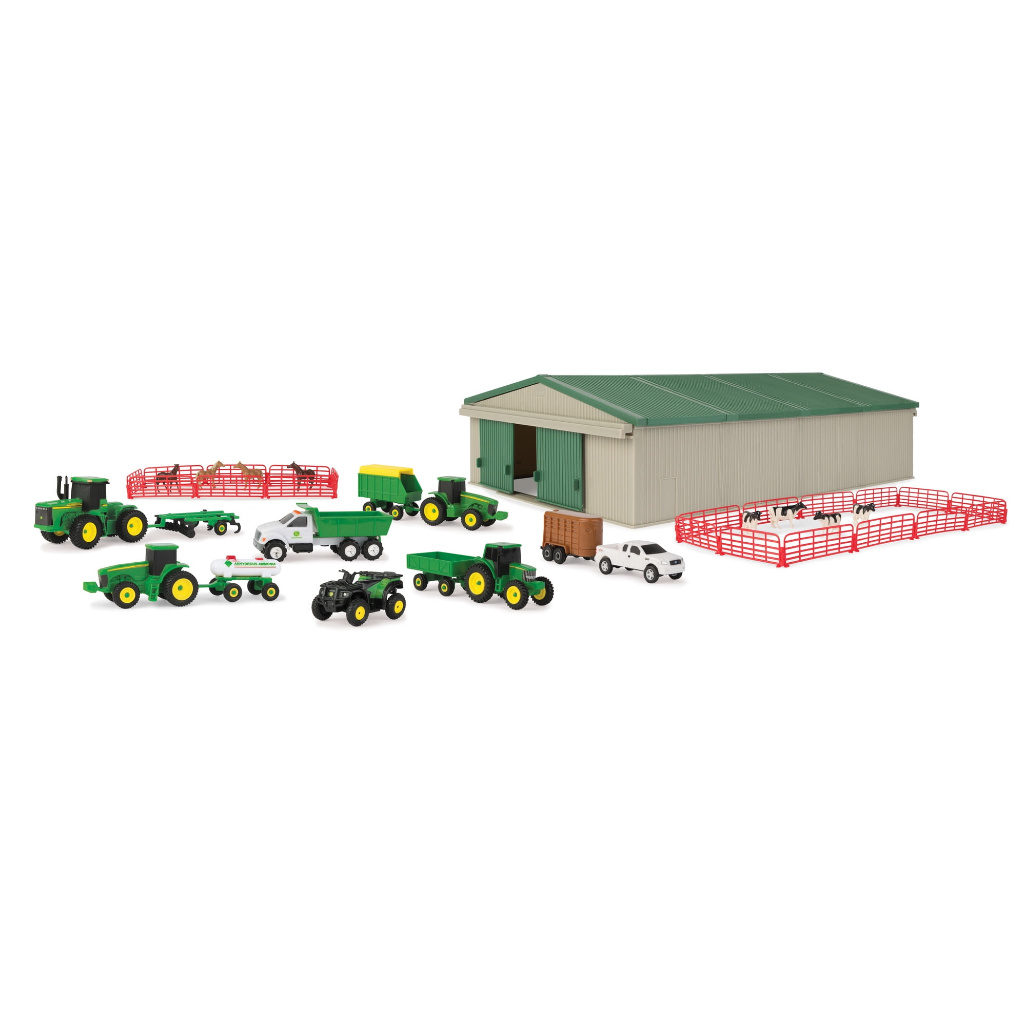 70pc Kids Farm Play Set Machine Shed Truck Horse Trailer Cow Figure Children Toy 