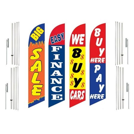 4 Swooper Flags With 4 Pole Kits Big Sale Easy Finance We Buy Cars Buy Pay Here