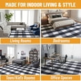 thumbnail image 4 of Ottomanson Living Room Area Rug 7'10" x 9' – Non-Slip Low Pile Carpet for Bedroom & Office, Buffalo Plaid Black/White, 4 of 7