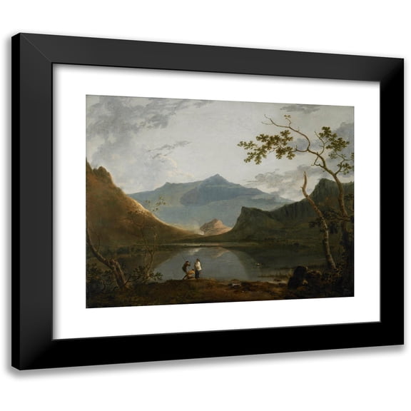 Richard Wilson 14x12 Black Modern Framed Museum Art Print Titled - Snowdon from Llyn Nantlle