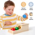 thumbnail image 3 of Busy Edition Juguetes Montessori Caja de permanencia de objetos Sonido suave Bola de madera para bebés Juego de caída para niños pequeños de 6 meses 1 2 3 años Juguete infantil de edad temprana (rojo, 3 of 5
