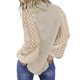 thumbnail image 4 of ICHUANYI Clearance Women's Long-sleeved Lace Stitching Loose Tops Solid Sweatershirt(Khaki, XL) ICHUANYI WER2023081505164, 4 of 6