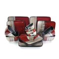 thumbnail image 2 of Elama Square Stoneware Loft Collection Dinnerware Dish Set, 16 Piece, Red and Tan with White Accents, 2 of 10