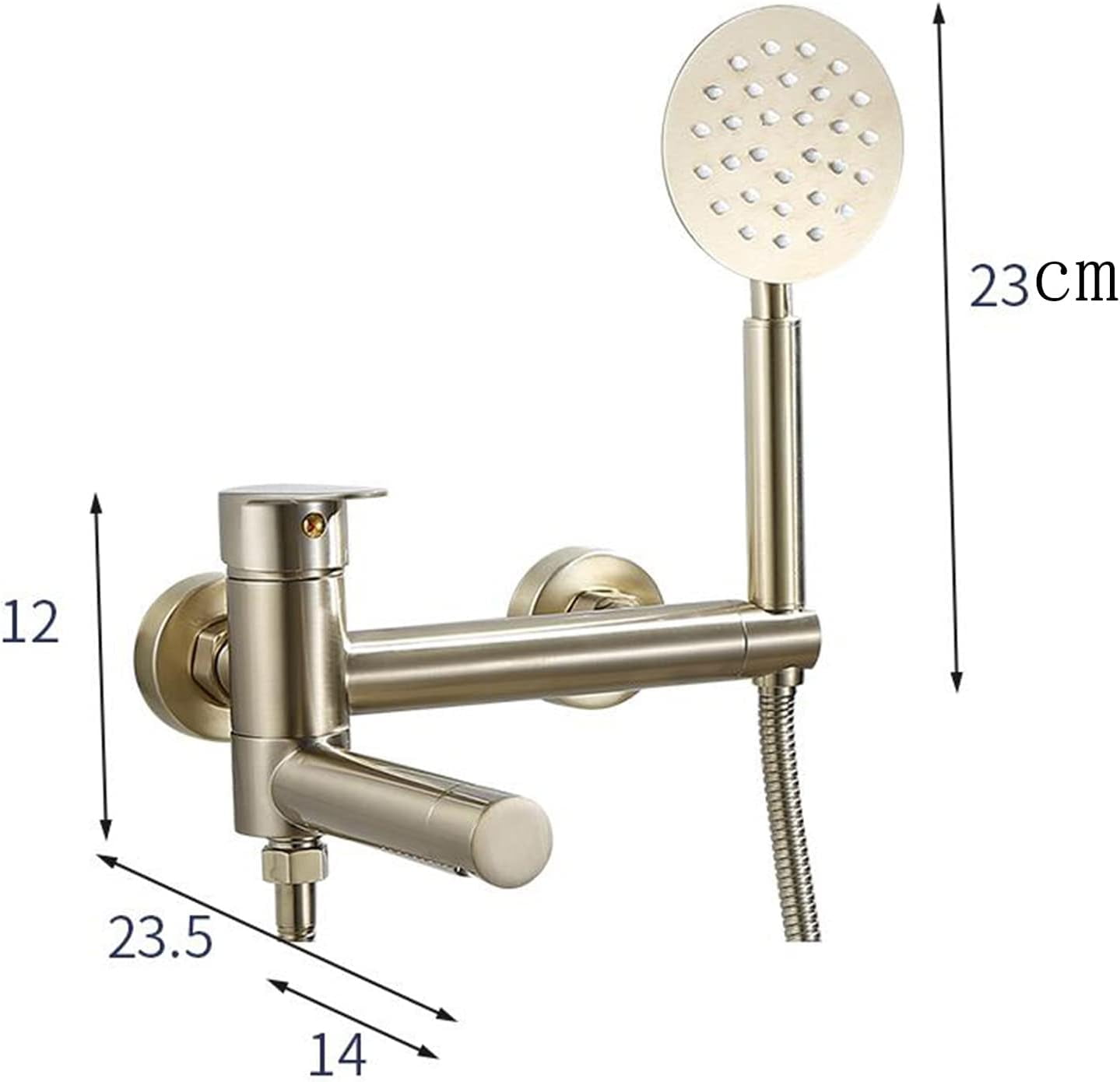 Bathtub Faucet with Handheld Shower Brushed Gold Bathtub Faucet Brass Bathroom Shower Faucet