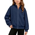 thumbnail image 2 of IUYRTFE Kids Boys Girls Corduroy Zip-Up Jacket, Regular Fit Stand Collar Long Sleeve 4-15 Years, 2 of 9