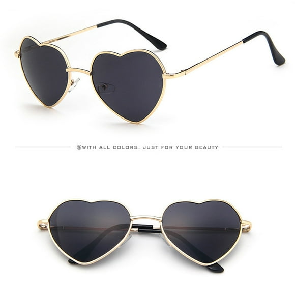 Glasses Mens Womens Metal Frame Ladies Heart Shape Sunglasses Love Eyewear Sun Glasses