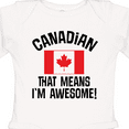 thumbnail image 4 of Inktastic Canada Flag Awesome Canadian Boys or Girls Long Sleeve Baby Bodysuit, 4 of 5
