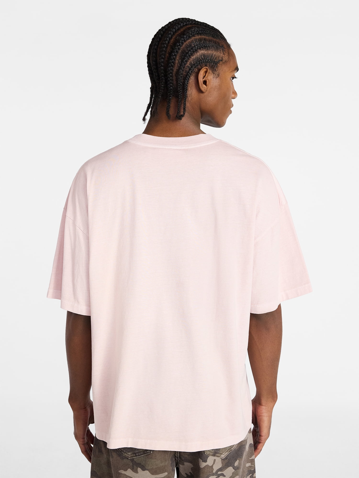 No Boundaries Men's Oversized Boxy Tee with Short Sleeves, XS-4XLT