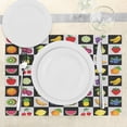 thumbnail image 3 of Ambesonne Black and White Place Mats Set of 4, Kitchen Fruits, Standard Size, Multicolor, 3 of 6