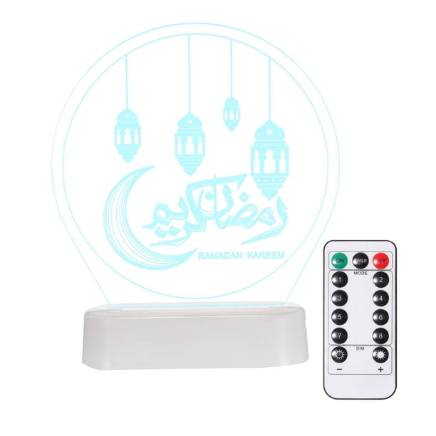 La Lámpara Del Ramadán De La Luz De La Noche 3D Llevó La Luz Blanca Cálida Del Ornamento Para El Ramadán Musulmán sonducket HA027385-02