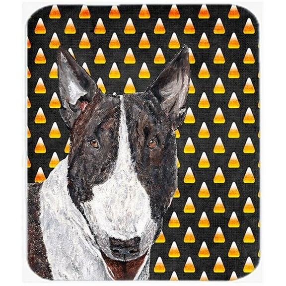 7.75 x 9.25 In. Bull Terrier Halloween Candy Corn Mouse Pad, Hot Pad or Trivet
