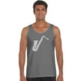 thumbnail image 1 of LA Pop Art Men's Word Art Tank Top - Sax, 1 of 2