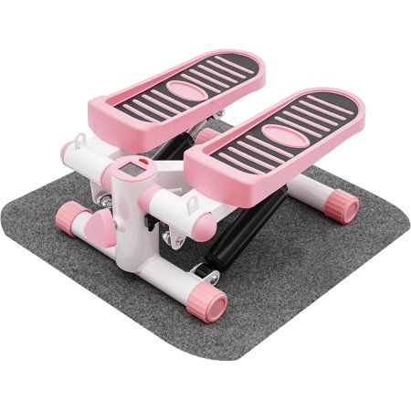 Portable Fitness Mini Stepper, Home Hydraulic Twist Stepper, Mini Stair Stepper Machine with LED Screen, Exercise Stepping Machine, Stair Stepper for Home, 330.69lbs Weight Capacity,Pink