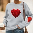 thumbnail image 2 of RKSTN Women's Valentine's Day Sweatshirts Oversized Crewneck Valentines Heart Graphic Print Hoodless Sweatshirt Womens Casual Plus Size Round Neck Loose Comfy Sweatshirt Fall Spring Clothes, 2 of 6
