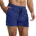 thumbnail image 2 of JoveMarine Men's Quick Dry Mesh Training Pants Breathable Running Shorts for Fitness and Sports Thin Casual Summer Pants Royal Blue S, 2 of 6